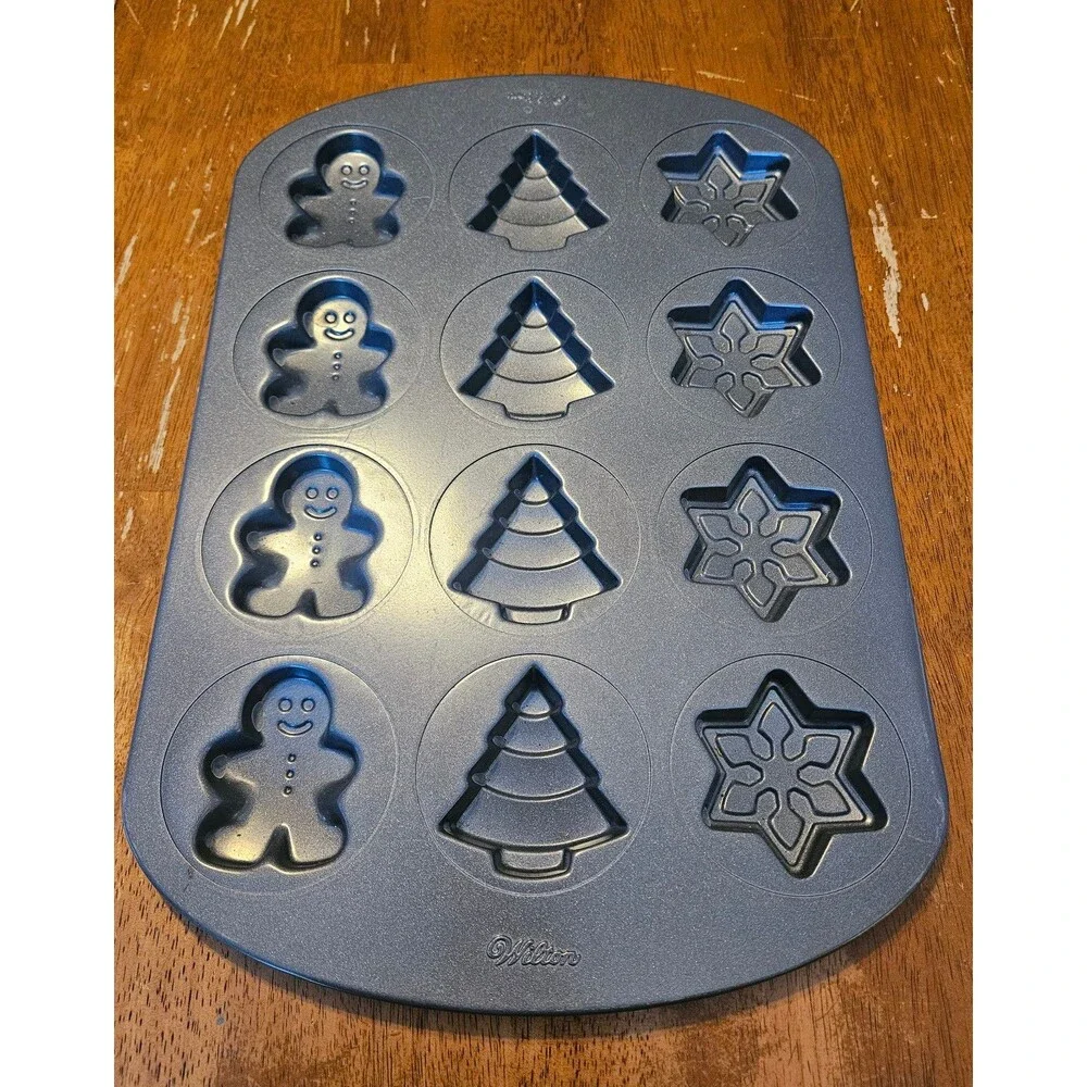 Wilton Baking Pan Cookie Sheet Cupcake Muffin Pan Holiday Christmas Baking